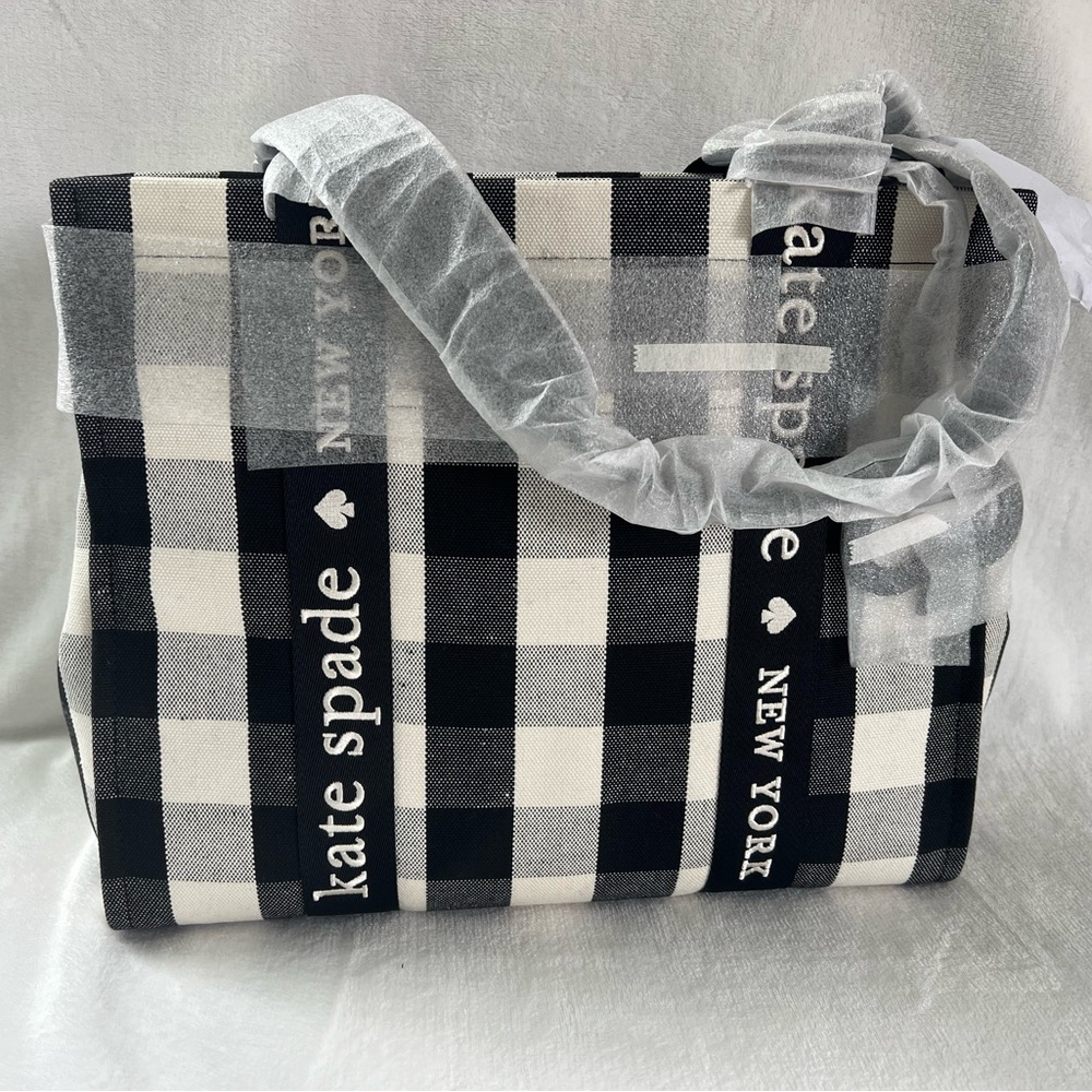 Kate Spade Gingham Black and White Tote - Picture 8 of 11